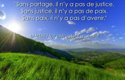 Sans partage, il n'y a pas de  justice. Sans justice, il n'y a pas de paix. Sans paix, il n'y a pas d'avenir.